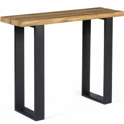 IDMarket Meuble console bois et métal noir 100 cm* Collection Agencement Magasin|Consoles