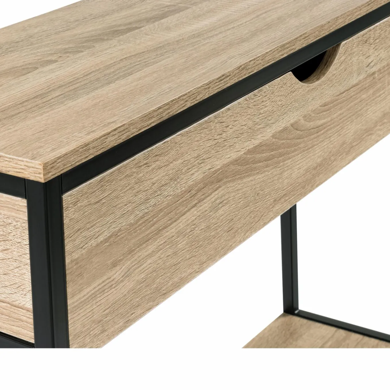 IDMarket Meuble console industrielle bois et métal 90 cm* Meubles Tiroirs|Meubles En Bois