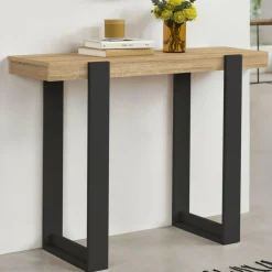 IDMarket Meuble console noir et bois 100 cm* Meubles Bas|Collection Design