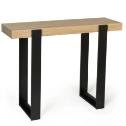 IDMarket Meuble console noir et bois 100 cm* Meubles Bas|Collection Design