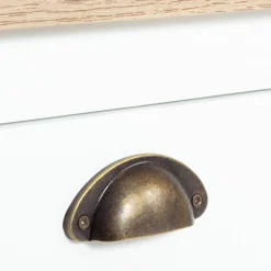 IDMarket Meuble console vintage bois et blanc 100 cm* Meubles Tiroirs|Meubles Blancs