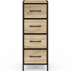 IDMarket Meuble d'appoint 4 tiroirs 30 cm chiffonnier, meuble de rangement design industriel* Meubles Tiroirs|Meubles En Bois