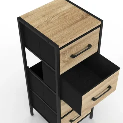 IDMarket Meuble d'appoint 4 tiroirs 30 cm chiffonnier, meuble de rangement design industriel* Meubles Tiroirs|Meubles En Bois