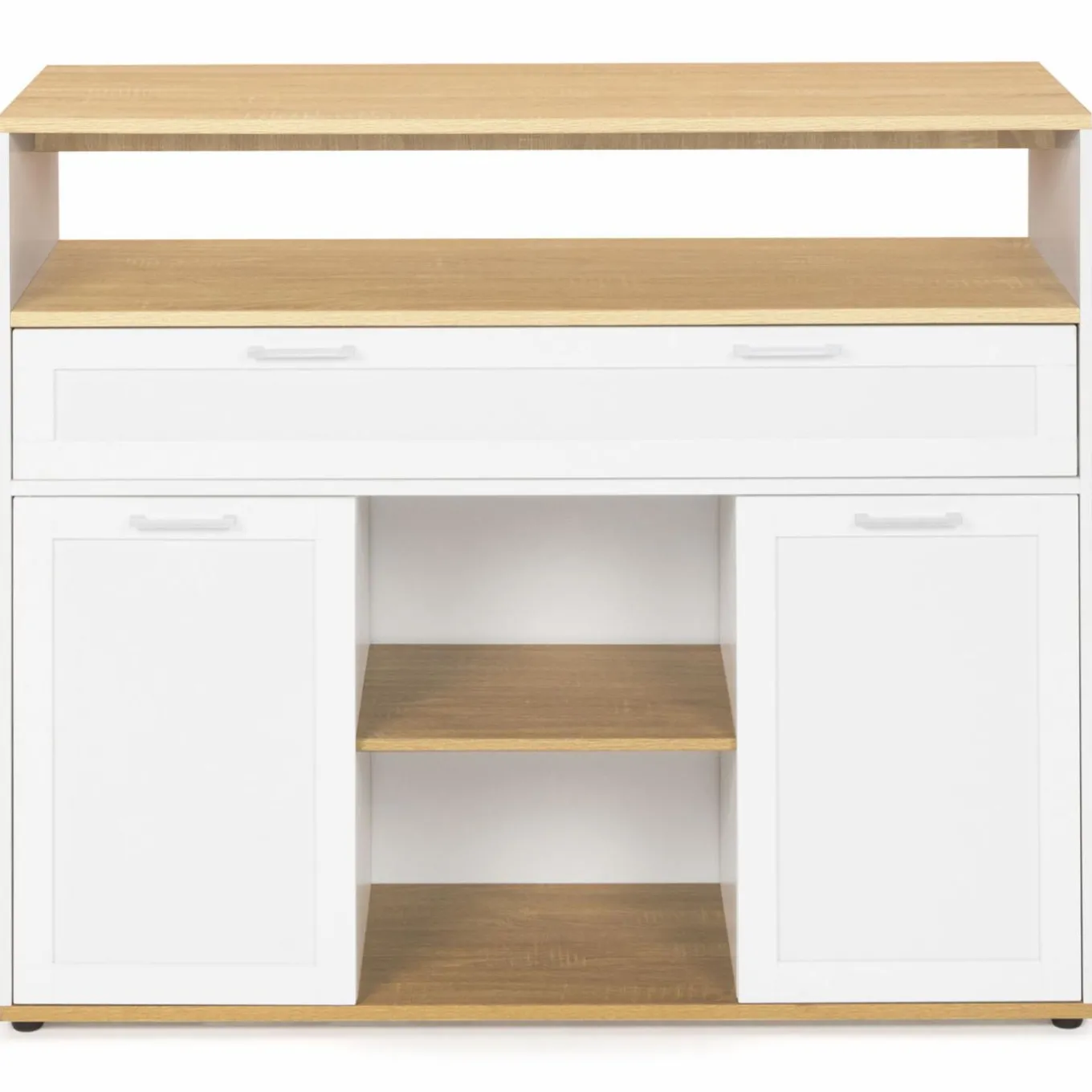 IDMarket Meuble de bar mange-debout blanc et bois* Meubles En Bois|Mange Debout