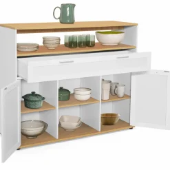 IDMarket Meuble de bar mange-debout blanc et bois* Meubles En Bois|Mange Debout