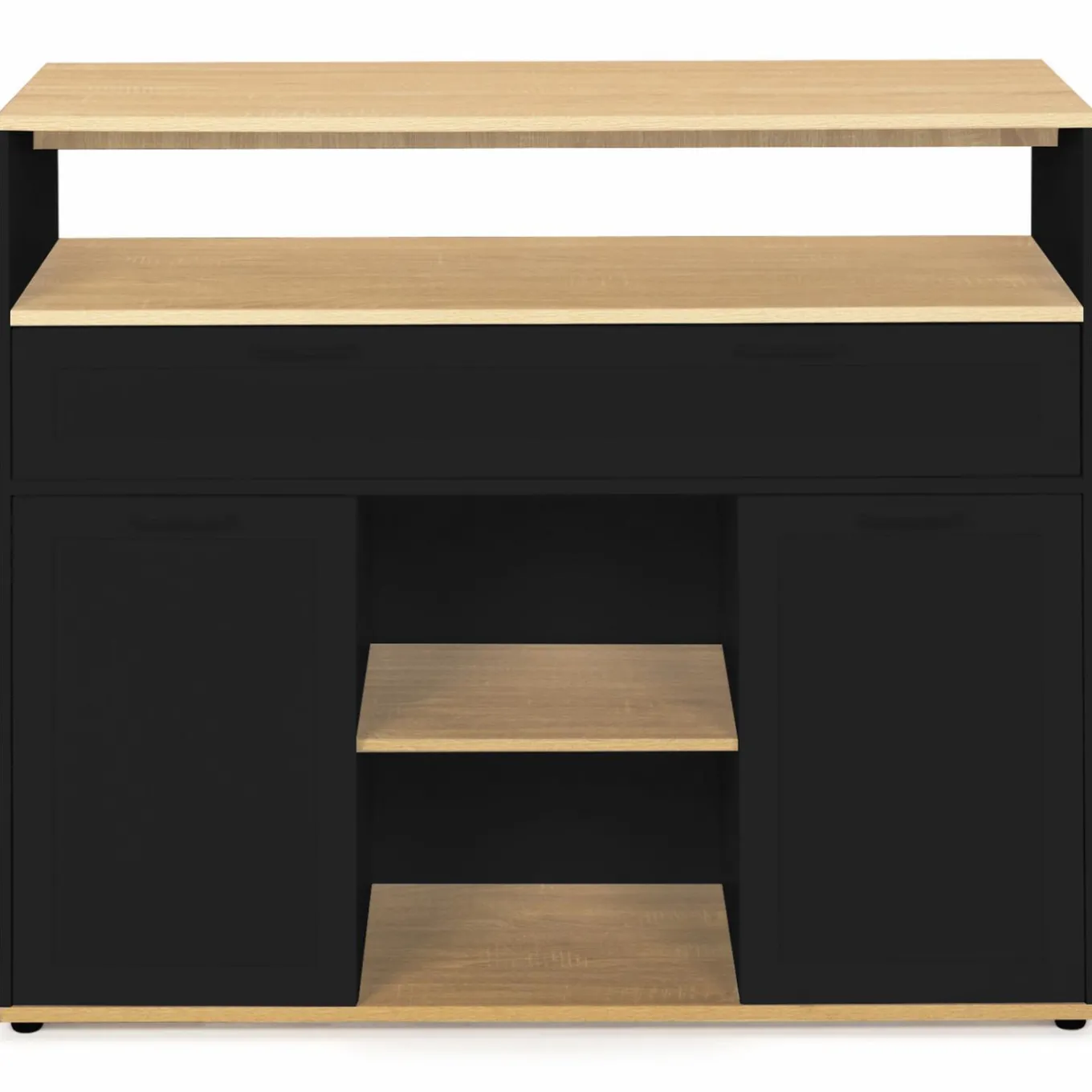 IDMarket Meuble de bar mange-debout noir et bois* Meubles En Bois|Mange Debout