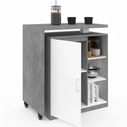 IDMarket Meuble de bar pivotant imitation béton* Mange Debout|Ilot Central