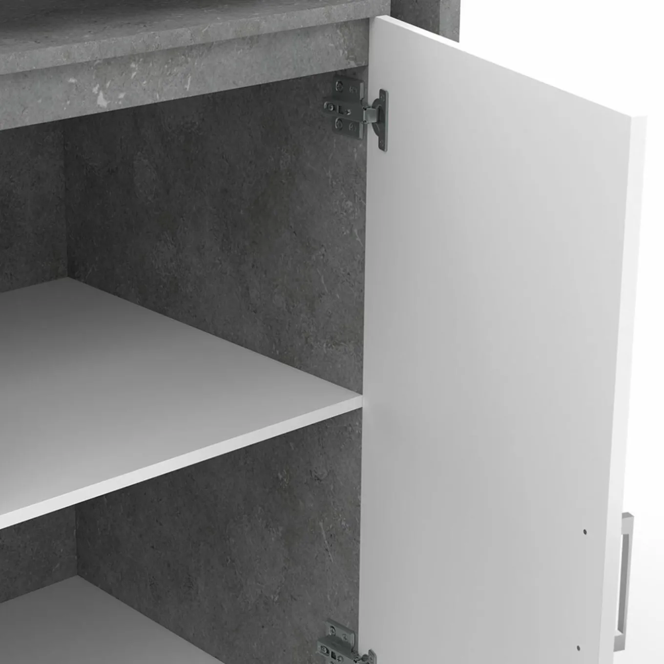 IDMarket Meuble de bar pivotant imitation béton* Mange Debout|Ilot Central