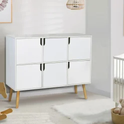 IDMarket Meuble de rangement 6 cases pour enfant bois blanc*Enfant Meubles Blancs|Etagères