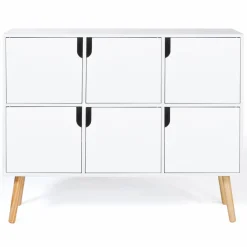 IDMarket Meuble de rangement 6 cases pour enfant bois blanc*Enfant Meubles Blancs|Etagères