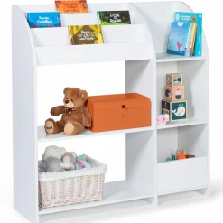 IDMarket Meuble de rangement blanc pour jouets avec étagère bibliothèque*Enfant Meubles Blancs|Collection Agencement Magasin