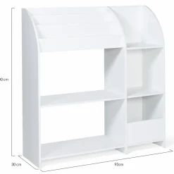 IDMarket Meuble de rangement blanc pour jouets avec étagère bibliothèque*Enfant Meubles Blancs|Collection Agencement Magasin