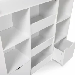 IDMarket Meuble de rangement blanc pour enfant sur roulettes*Enfant Etagères|Meubles Rangement Jouet