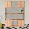 IDMarket Meuble de rangement cube 12 cases imitation hêtre avec portes* Rangement Et Accessoires|Meubles En Bois