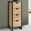 IDMarket Meuble de rangement industriel chiffonnier d’appoint 80x30 cm 4 tiroirs* Meubles Tiroirs|Meubles En Bois