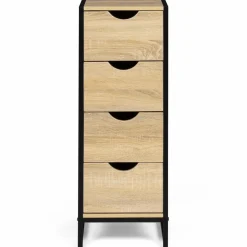 IDMarket Meuble de rangement industriel chiffonnier d’appoint 80x30 cm 4 tiroirs* Meubles Tiroirs|Meubles En Bois