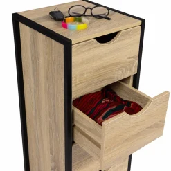 IDMarket Meuble de rangement industriel chiffonnier d’appoint 80x30 cm 4 tiroirs* Meubles Tiroirs|Meubles En Bois