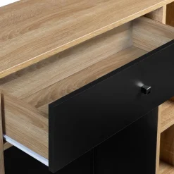 IDMarket Meuble de rangement scandinave noir et bois* Meubles Tiroirs|Meubles Bas