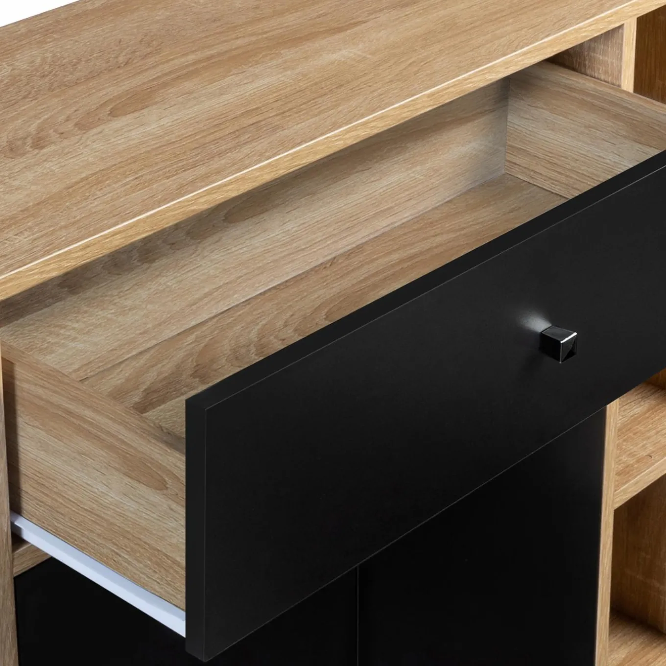 IDMarket Meuble de rangement scandinave noir et bois* Meubles Tiroirs|Meubles Bas