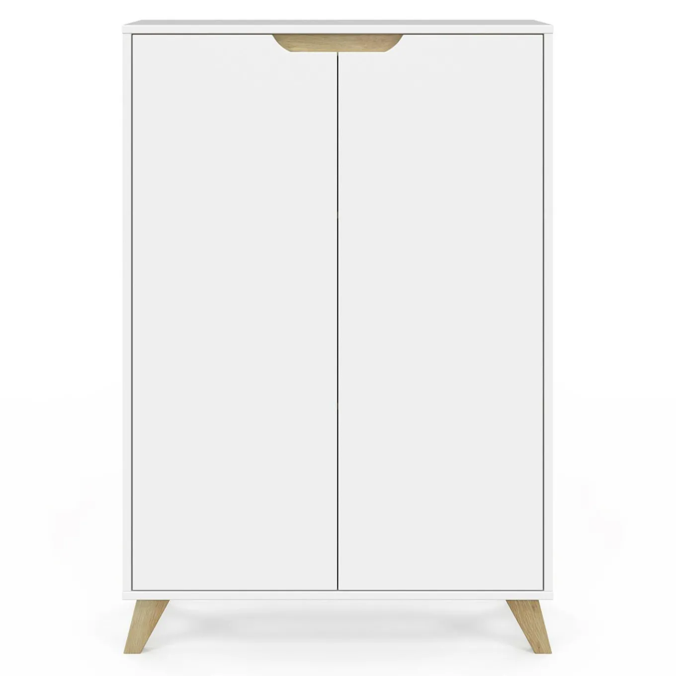 IDMarket Meuble de rangement scandinave blanc avec 2 portes* Rangement Et Accessoires|Collection Scandinave