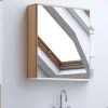 IDMarket Meuble de rangement suspendu avec miroir et étagères pour salle de bain façon hêtre et blanc* Meubles Salle De Bain|Collection Moderne