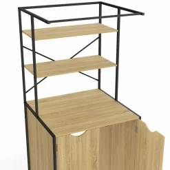 IDMarket Meuble dessus machine à laver fermé design industriel* Rangement Et Accessoires|Séchoirs À Linge