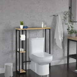 IDMarket Meuble dessus WC industriel bois et métal* Collection Industrielle|Meubles Wc