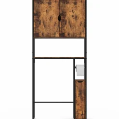 IDMarket Meuble dessus WC industriel avec rangements* Meubles Hauts|Meubles En Bois