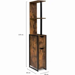 IDMarket Meuble rangement WC style industriel bois effet vieilli* Collection Vintage|Collection Industrielle