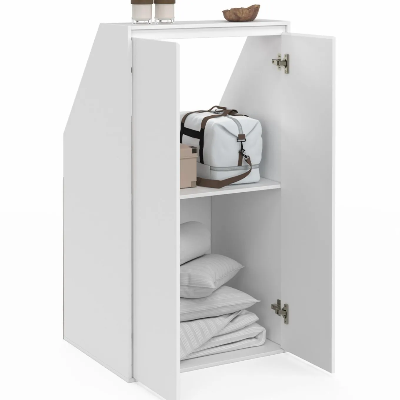 IDMarket Meuble sous pente blanc avec rangement* Meubles Blancs|Armoires