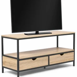 IDMarket Meuble télé bois métal avec tiroirs* Meubles Tiroirs|Meubles Bas