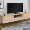 IDMarket Meuble télé contemporain bois et métal 180 cm avec rangements* Collection Design|Collection Contemporaine