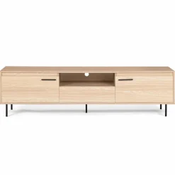IDMarket Meuble télé contemporain bois et métal 180 cm avec rangements* Collection Design|Collection Contemporaine