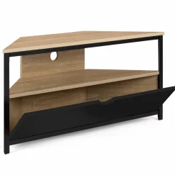 IDMarket Meuble télé d'angle style industriel avec placard* Meubles Tv