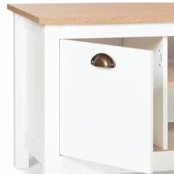 IDMarket Meuble télé design blanc 2 portes avec étagères* Meubles Blancs|Salon Complet