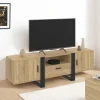 IDMarket Meuble TV 160 cm bois et noir 3 portes* Meubles En Bois|Collection Design