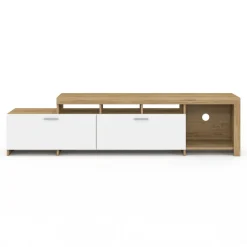 IDMarket Meuble tv 180 cm bois placards blancs* Collection Design|Collection Contemporaine