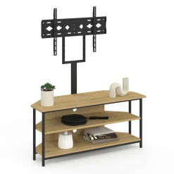 IDMarket Meuble TV 100 cm d'angle design industriel avec étagères et support TV réglable de 32 à 70 pouces* Meubles Tv|Salon Complet