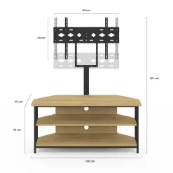 IDMarket Meuble TV 100 cm d'angle design industriel avec étagères et support TV réglable de 32 à 70 pouces* Meubles Tv|Salon Complet