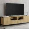 IDMarket Meuble TV 180 cm design industriel 2 portes 2 tiroirs* Meubles Tv|Salon Complet