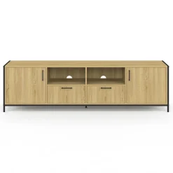 IDMarket Meuble TV 180 cm design industriel 2 portes 2 tiroirs* Meubles Tv|Salon Complet