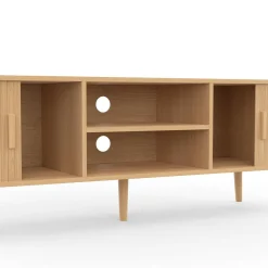 IDMarket Meuble TV avec portes coulissantes lattes* Collection Vintage|Meubles Tv