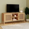IDMarket Meuble TV cannage 110 cm avec 2 portes* Meubles Tv