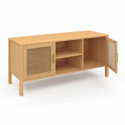 IDMarket Meuble TV cannage 110 cm avec 2 portes* Meubles Tv