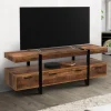 IDMarket Meuble TV 140cm avec rangements* Collection Vintage|Meubles Tv