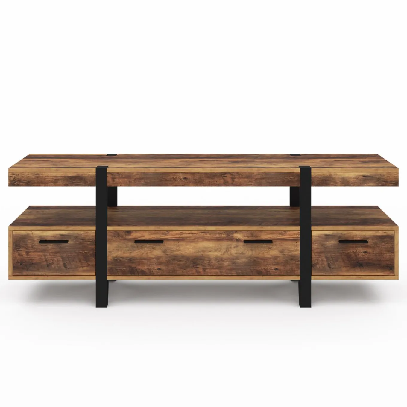 IDMarket Meuble TV 140cm avec rangements* Collection Vintage|Meubles Tv