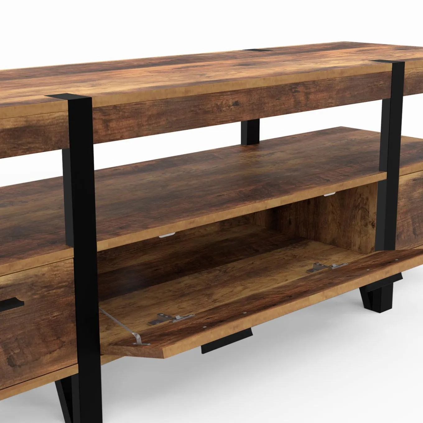 IDMarket Meuble TV 140cm avec rangements* Collection Vintage|Meubles Tv