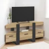IDMarket Meuble TV d'angle bois et noir* Meubles Tv