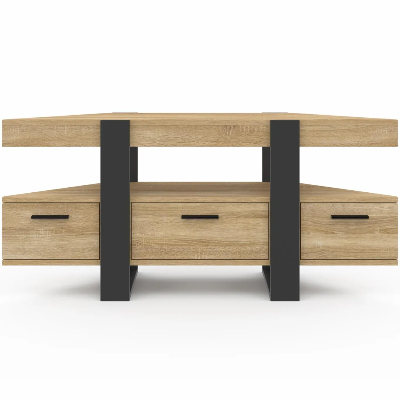 IDMarket Meuble TV d'angle bois et noir* Meubles Tv