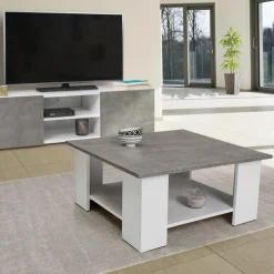 IDMarket Meuble TV effet béton* Meubles Bas|Collection Design